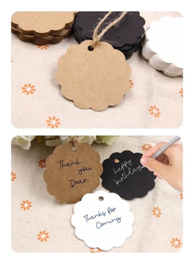 TOWNBUS - Combo Pack 120 Nos (3x40 Nos) of Double Sided Blank Hang Tags with String for Party & Celebration | Plain Return Gift Kraft Tags with Jute Rope | Thread - Image 4